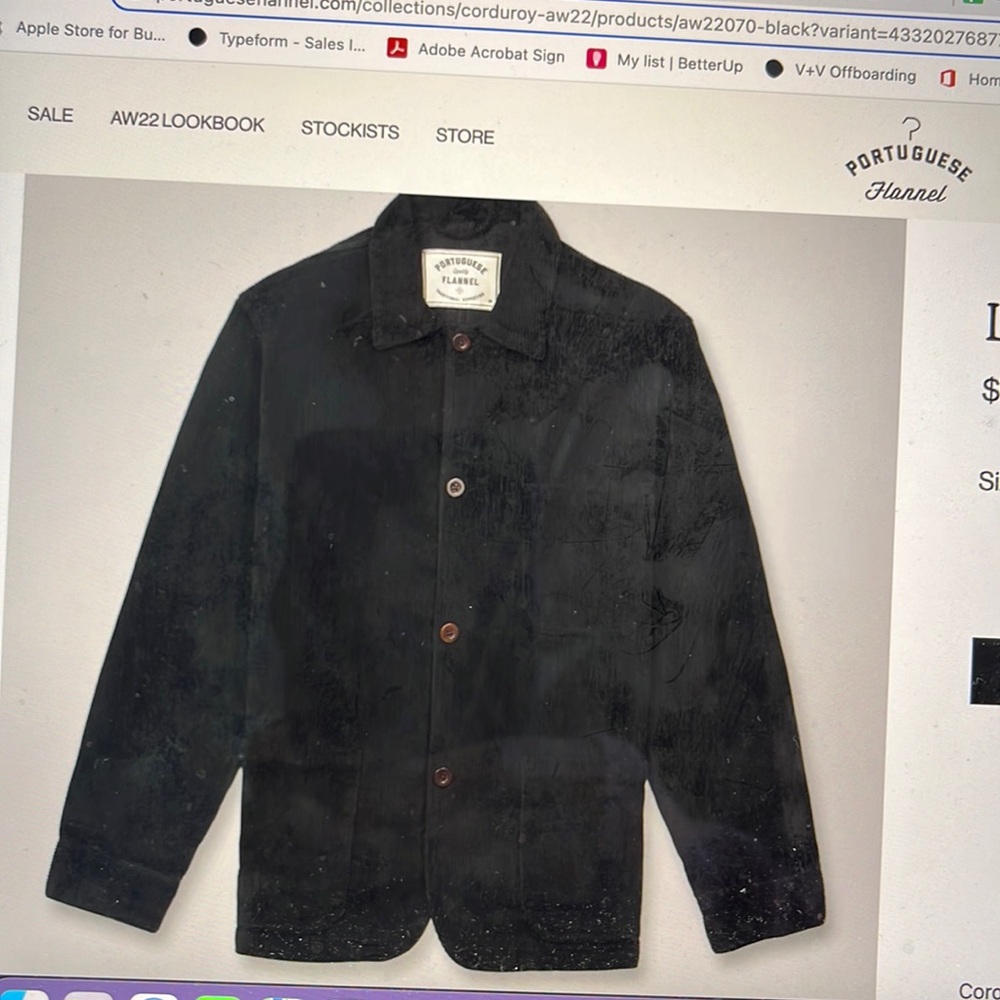 Portuguese flannel Labura Corduroy - Black jacket